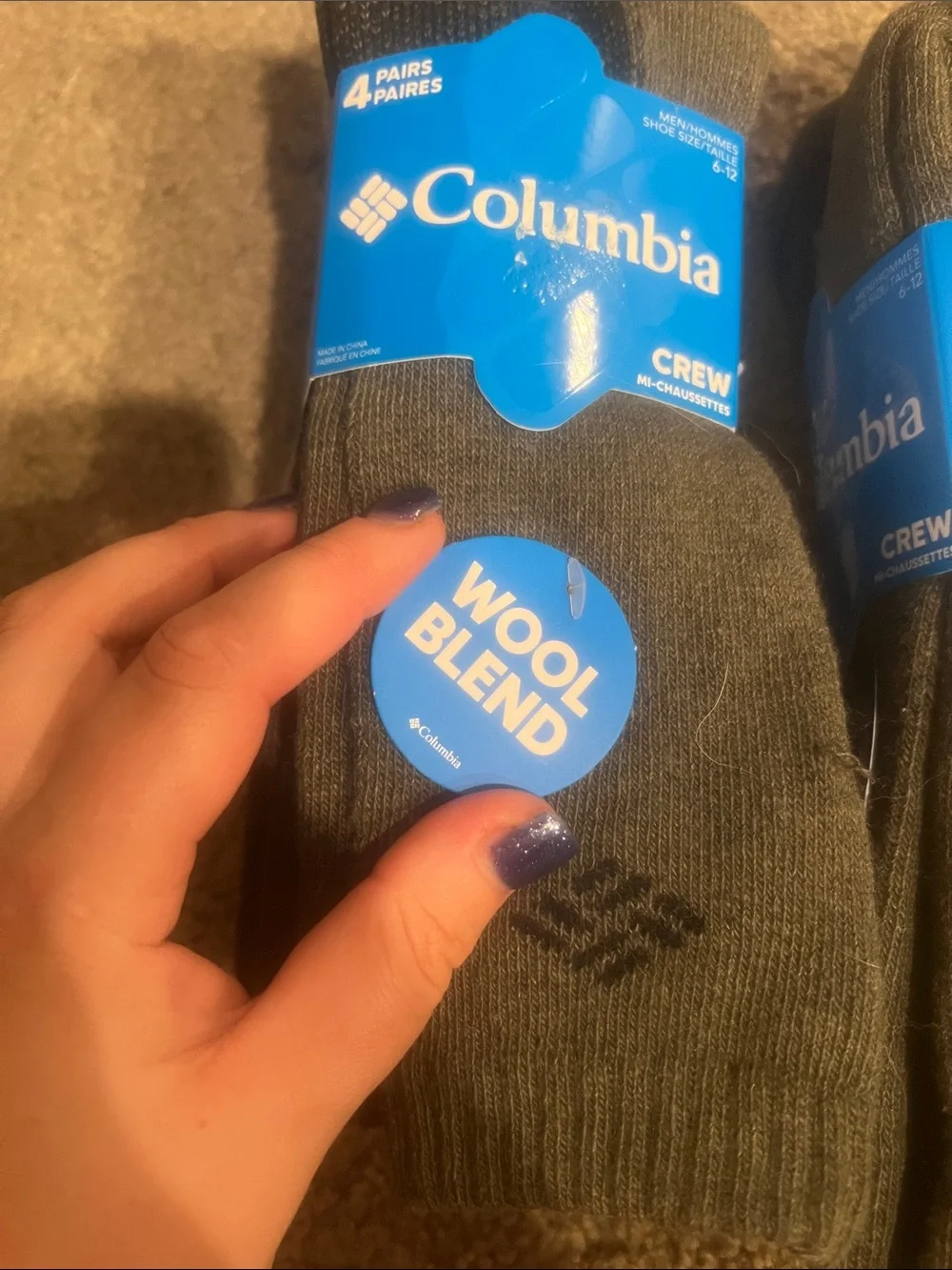 Columbia Men's Crew Socks - Brown (4-Pack)